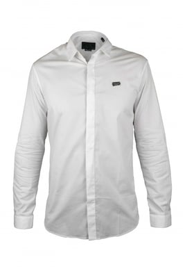 Philipp Plein Camisa Diamond Cut LS Iconic Blanco