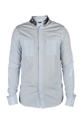 Balmain Camisa con cuello vaquero Azul