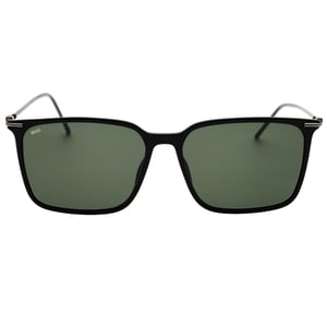 Hugo Boss gafas de sol negras con patas finas y lentes verdes