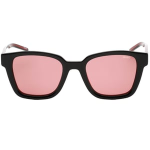 Hugo Boss Gafas de sol negras con detalle rojo y lentes color borgoña