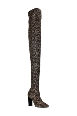 Saint Laurent Botas hasta el muslo Moon Beige