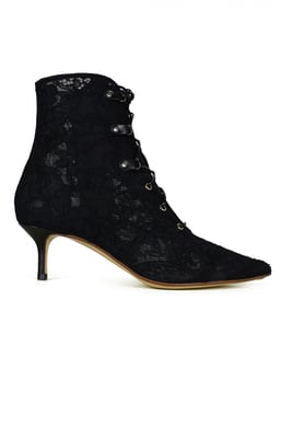 Francesco Russo Botines de encaje Negro