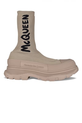 Alexander McQueen Botas Tread Slick Graffiti Beige