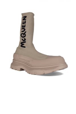 Alexander McQueen Botas Tread Slick Graffiti Beige