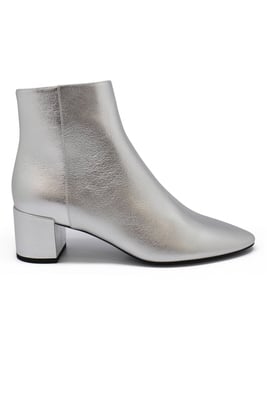 Saint Laurent Botines Loulou 50 Plateado