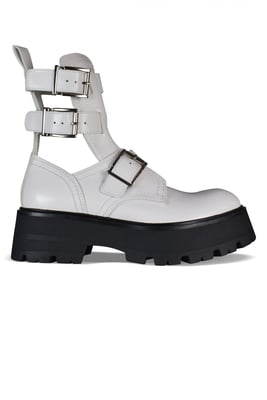 Alexander McQueen Botas Rave Buckle Blanco