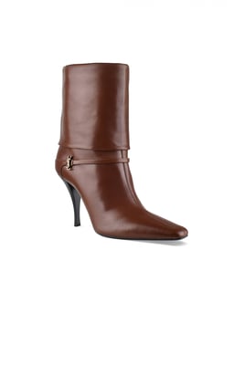 Saint Laurent Botines Niki Marrón