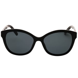 Marc Jacobs gafas de sol negras con lentes grises y logo dorado