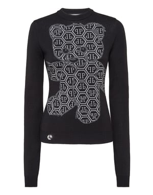 Pullover Round Neck Sexy Pure Strass Teddy Bear