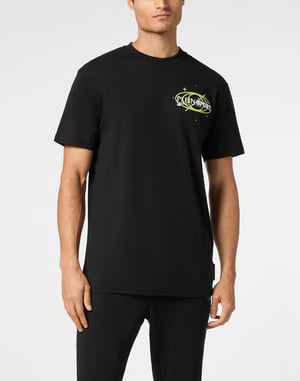 Plein Sport Cotton T-Shirt Round Neck Ss Logos