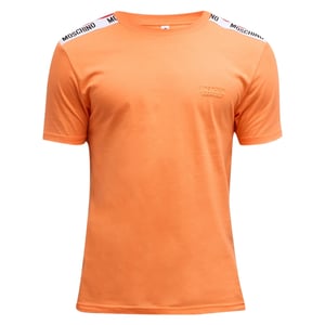 Moschino camiseta naranja con logo de la marca y hombros grabados