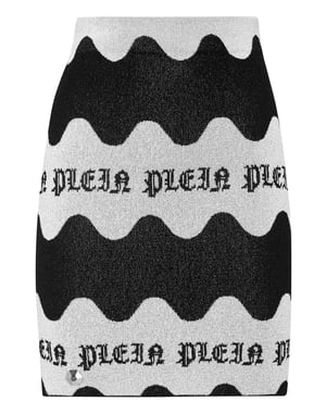 Jacquard Lurex Mini Skirt Waves
