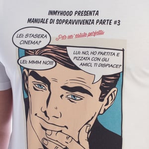 Camiseta de algodón con estampado de cómics de manga corta para hombres HS24MTS21-C