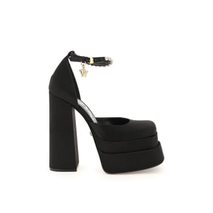 Bombas de plataforma de raso de seda Versace