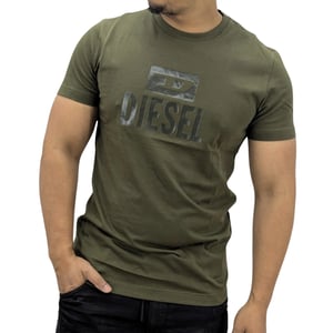 Diesel camiseta monótona con logo verde