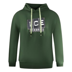 Sudadera verde con capucha y logotipo en bloque llamativo de Ice Iceberg