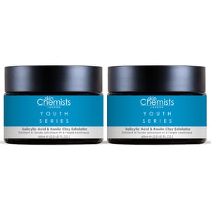 skinChemists Serie Juventud Exfoliante de Ácido Salicílico y Arcilla Kaolin 60ml x 2 Paquete Dúo