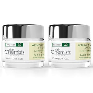skinChemists Asesor de Arrugas Protector Solar Hidratante Diurno SPF 30 60ml x 2 Paquete Dúo