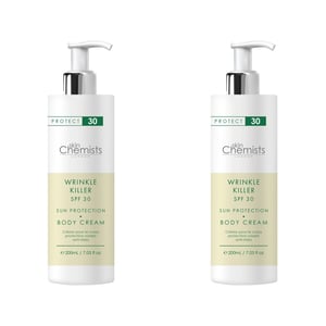 skinChemists Crema Corporal Protector Solar Antiarrugas SPF 30 200ml x 2 Paquete Dúo