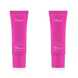 skinChemists Serie Juventud Hidratante Nocturno con Retinol y Bakuchiol 50ml x 2 Paquete Dúo
