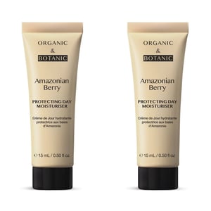 Hidratante diurno de baya amazónica orgánica y botánica 15ml x 2 Dúo Pack