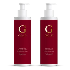 Limpiador Espuma Mousse de Sérums de Oro con Ácido Hialurónico 200ml x 2 Paquete Dúo