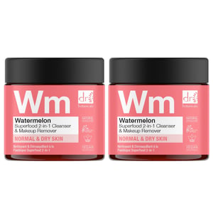 Dr Botanicals Limpiador y Desmaquillante 2 En 1 Superfood de Sandía 60ml x 2 Paquete Dúo