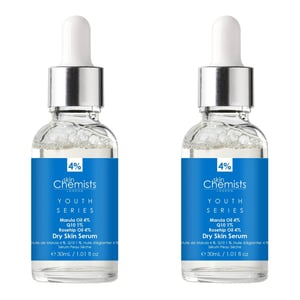 skinChemists Serie Juventud Suero para Piel Seca Aceite de Marula 4%, Q10 1%, Aceite de Rosa Mosqueta 4% 30ml x 2 Paquete Dúo