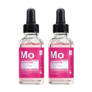 Aceite Facial de Rosa Marroquí Dr Botanicals con Ácido Hialurónico y Vitamina C 15 ml x 2 Paquete Dúo