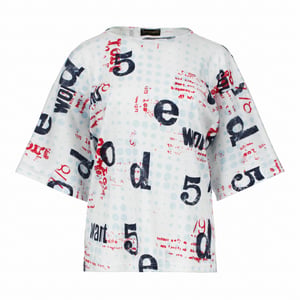 Camiseta extragrande de algodón con estampado ripstop y mangas hasta el codo