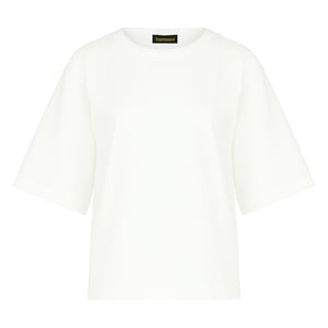 Camiseta extragrande de algodón mercerizado con mangas al codo