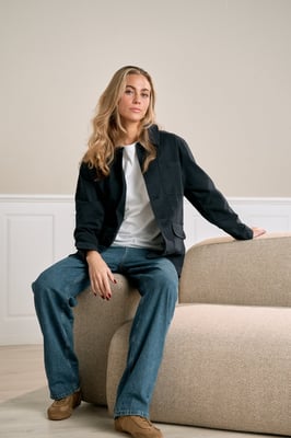 Chaqueta de sarga - Azul marino
