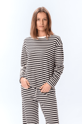 Camisa a rayas - Negro