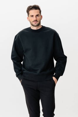 Cuello redondo pesado - Negro