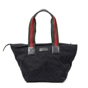 Gucci Medium Web Trapeze Tote  en Negro Lienzo