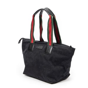 Gucci Medium Web Trapeze Tote  en Negro Lienzo