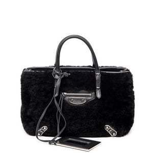 Balenciaga Mini Papier A4 Tote  en Negro Lienzo