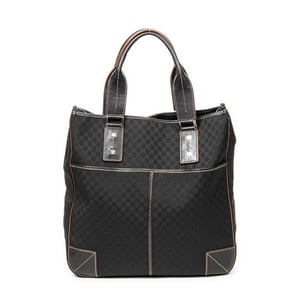 Celine Vertical Tote  en Negro Lienzo