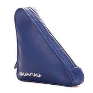 Balenciaga Triangle Pouch  en Azul Piel de becerro