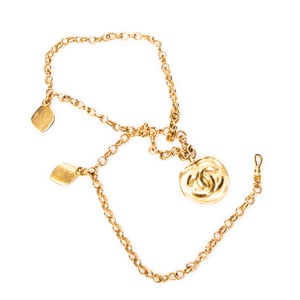 Chanel CC Medallion Pendant Chain Necklace  en Oro Acero inoxidable sin níquel