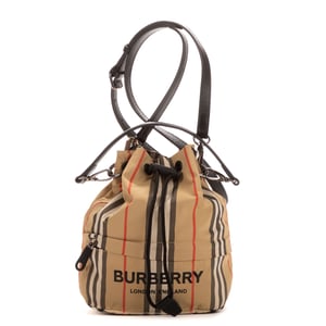 Burberry Small Bucket Small en Beige Lienzo