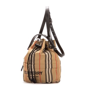 Burberry Small Bucket Small en Beige Lienzo