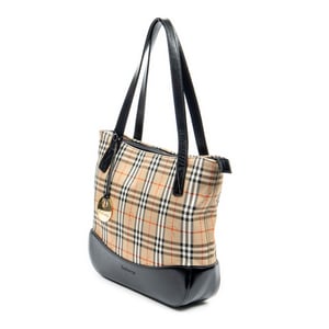 Burberry Burberrys Small Charm Tote  en Beige/Negro Lienzo