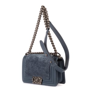 Chanel Boy Flap Crossbody Small en Azul Piel de becerro