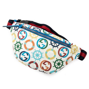 Gucci Gucci Kids Multicolor Expandble Web Belt Bag  en Marfil/Azul/Verde/Rojo Lona recubierta