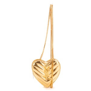 Yves Saint Laurent Heart Mini  en Oro Piel de becerro