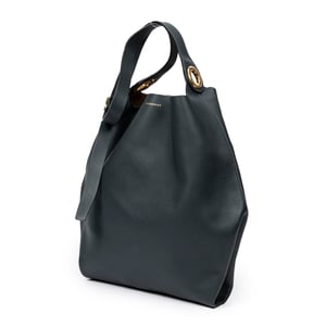 Burberry Large Eyelet Grommet Hobo Bag  en Verde oscuro Piel de becerro