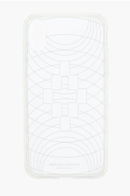 Funda para iPhone XS TECHNOFOLK transparente con estampado en relieve en blanco