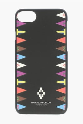 Funda para iPhone 7 con estampado en relieve FLAGS SIDES en color negro