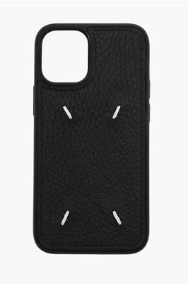 Funda MM11 de piel texturizada para iPhone 12 mini en color negro